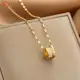 Colar De Aço Titânio Diamante Com Revestimento De Ouro Moda Feminina em oferta