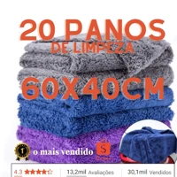 Imagem da promoção kit 20 Panos De Limpeza Microfibra Multiuso Casa e Carro Não Arranha