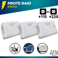 Imagem da promoção Kit 3 Prote Raio Protetor Raios Contra Surtos Queda Com Duas Tomadas Eletrodomésticos 110v 220V