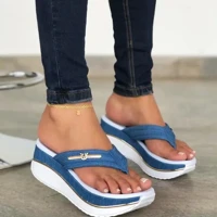 Imagem da promoção Sandálias Femininas De Verão 2022 Moda Flip Flop Casuais Ao Ar Livre Com Plataforma Plus Size Cunhas