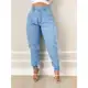 Calça Jeans Feminina Cintura Alta Jogger estilo blogueira em oferta