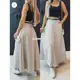 Saia longa feminina elegante corte guarda-chuva, saia guarda-chuva com bolsos - compre uma saia long em oferta
