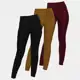 3 Un Calça Legging Montaria Zíper Lateral Cós Duplo Gorgurão em oferta