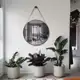 Espelho Decorativo Adnet Grande de Parede Redondo com Alça em Material Ecológico 60cm + Suporte - Re em oferta