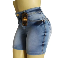 Imagem da promoção Shorts Jeans Feminino Cintura Alta Meia Coxa