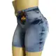 Shorts Jeans Feminino Cintura Alta Meia Coxa em oferta