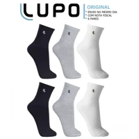 Imagem da promoção Kit Com 6 Pares Cano Médio Meias Lupo Original Algodão Unissex Masculino E Feminino