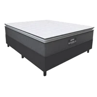 Imagem da promoção Cama Box Casal Colchão Molas Ensacadas Pillow Top Maximus 138x188x67cm cinza e preto Gazin suporta a