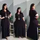 Vestido longo bicolor com bolso em oferta