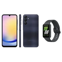 Imagem da promoção Smartphone Samsung Galaxy A25 6,5” 256GB Azul - Escuro 5G + Smartband Samsung Galaxy Fit3 Grafite