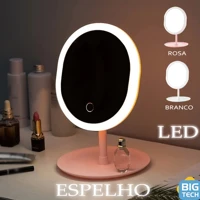 Imagem da promoção Espelho Para Maquiagem Mesa Inteligente Com Luz De Claro Led Portátil Dobrável Ajustável Oval XDH18