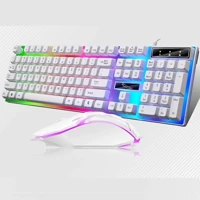 Imagem da promoção Kit Teclado Mouse Semi Mecânico RGB LED Gamer Jogo M400/M300 Com Fio