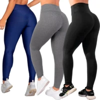 Imagem da promoção Kit 3 Calça Leg Legging Suplex Feminina Cintura Alta Los Angeles