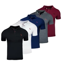 Imagem da promoção Kit 5 Camisas Masculina Gola Polo Piquet Confortável Gola Alta Ducam