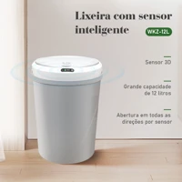 Imagem da promoção COIBEU Lixeira com Sensor Automático Inteligente Recarregável Abre Fácil em Toque Cesto Lixo Casa Qu