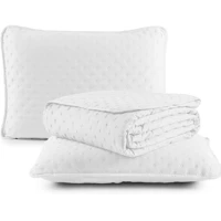 Imagem da promoção Kit Cobre Leito Colcha Queen 3 Peças Matelado Dots Dupla Face 300 Fios Com Porta Travesseiro (Branco