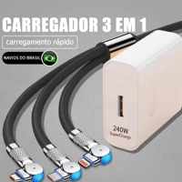 Imagem da promoção Carregador USB Adaptador Para Android Cabo Tipo C V8 de Carregamento Rápido 3 em 1