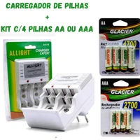 Imagem da promoção Kit Carregador de Pilhas AA AAA Bateria 9V Bivolt