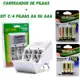 Kit Carregador de Pilhas AA AAA Bateria 9V Bivolt em oferta