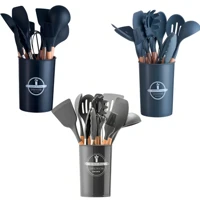 Imagem da promoção Jogo de Cozinha Kit com 5 pcs ou/ 12 Peças de Silicone, Utensílios e Copo Suporte para Cozinha Cabo