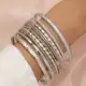 Conjunto de Pulseira de Metal Simples em Forma de Diamante em Forma de Anel Simples Pulseira de Nich em oferta