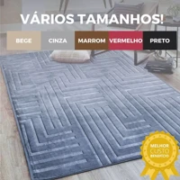 Imagem da promoção Tapete de Sala Itália Aveludado Premium Vários Tamanhos e Cores Quarto Antiderrapante Moderno