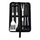Kit Churrasco 4 Peças Em Inox Com Estojo De Nylon e Alça em oferta