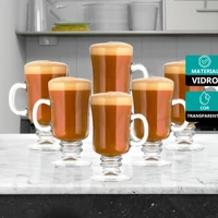 Imagem da promoção Jogo 6 Peças Canecas Capuccino Nespresso Em Vidro Irish Coffee 130ml