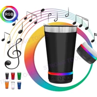 Imagem da promoção Copo Térmico 420ML Inox Com Caixa De Som Rgb Bluetooth Beer Música - aleatorio