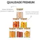5 Potes Herméticos de Vidro com Tampa de Bambu 250ml Tempero Mantimento em oferta