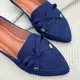 Sapatilha Mocassim Feminina Bico Fino Jeans em oferta
