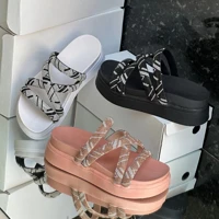 Imagem da promoção sandália papete feminina plataforma birken alta brilho strass ultra confortável luxo lançamento