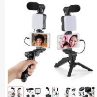 Imagem da promoção Tripé Estabilizador de Mão kit 5 em 1 gimbal Microfone Celular Gravação De Vídeo