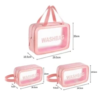 Imagem da promoção Kit 3 Necessaire Maquiagem Transparente WashBag A Prova De Água -QB24018