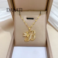 Imagem da promoção Dalati Colar de Aço Titânio Colar de Aço Dalati Anjo Fuqin Light Luxo Lindo Colar de Diamante Comple