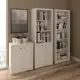 Conjunto Home Office 3 Peças com 1 Balcão 1 Armário 1 Estante Tecno Mobili Branco em oferta