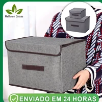 Imagem da promoção KIT 2 Caixas Mutiuso Organizadora Colors Dobravel TNT para armarios, guarda roupas