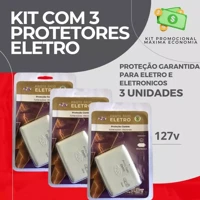 Imagem da promoção Kit com 3 Protetores de Raio PW Eletro 2 Tomadas - O Mais Vendido!