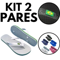 Imagem da promoção Kit 2 Pares Sandália Brasil Masculino e Feminino Chinelo Verão Novidade