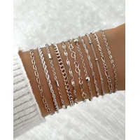 Imagem da promoção Conjunto Geométrico Moda Geométrico de Círculo Torcido Lucky Bracelet Conjunto de 5 peças