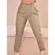 Calça Alfaiataria Feminina Reta plissada Elegante Social Casual Plus size em oferta