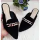 Mule Feminino Corrente Preto, Bordo,Onça, Rosa, Jeans, Pink Confort Ref 025 em oferta