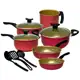 Jogo de Panelas Kit 9 Pçs Antiaderente Tampa Vidro Teflon CORES em oferta