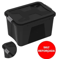 Imagem da promoção Kit Caixas Organizadora Multiuso Plástica 56 Litros Com Tampa