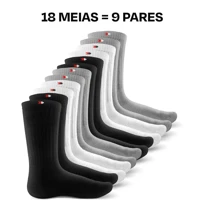 Imagem da promoção Kit 18 Meias Algodão Corrida Longas Sandrini Cano Alto