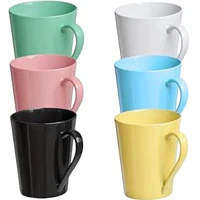 Imagem da promoção Jogo 6 Xícara Caneca Tulipa Lisa Porcelana Colorida - Mundo Da Porcelana