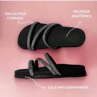 Imagem da promoção Sandália Papete Feminina Rasteira Birken Confortável