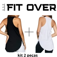 Imagem da promoção Kit 2 camisetas fitness - básica - tapa bumbum - academia - crossfit - fit over