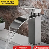 Imagem da promoção Torneira de casa de banho Aço inoxidável Torneiras de lavatório frias altas todas as torneiras de la