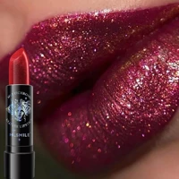 Imagem da promoção 6cores Batom Glitter À Prova D'água Metálico Perolado Diamante Preto Longo Brilho Labial Feminino Ma